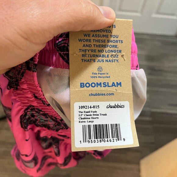 NWT Chubbies Men's pink alligators Swim Trunks XL 5.5" inseam shorts NEW - Picture 7 of 7